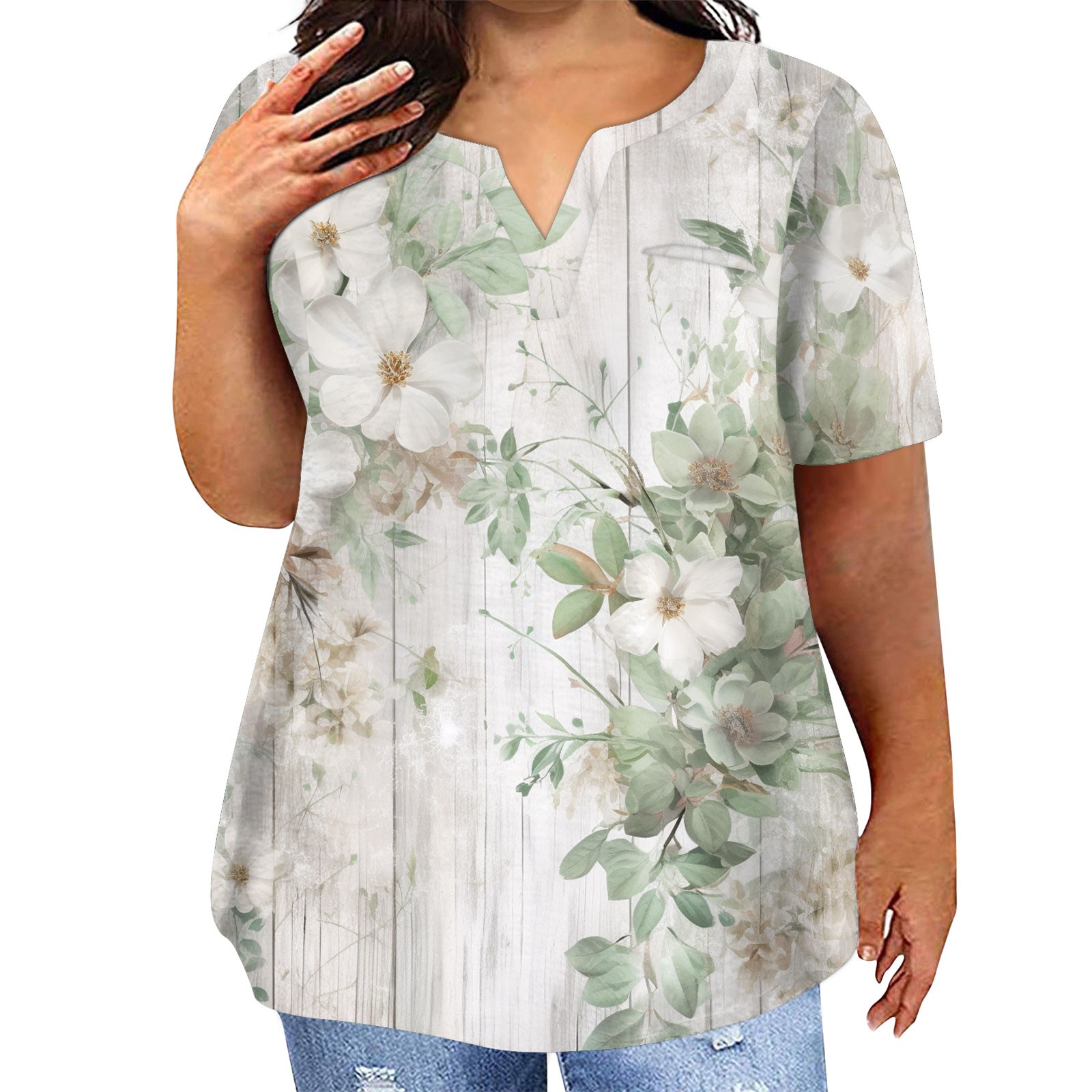 ADSSDQ Shirts for Women Plus Size with Pocket Going Out Tops Casual